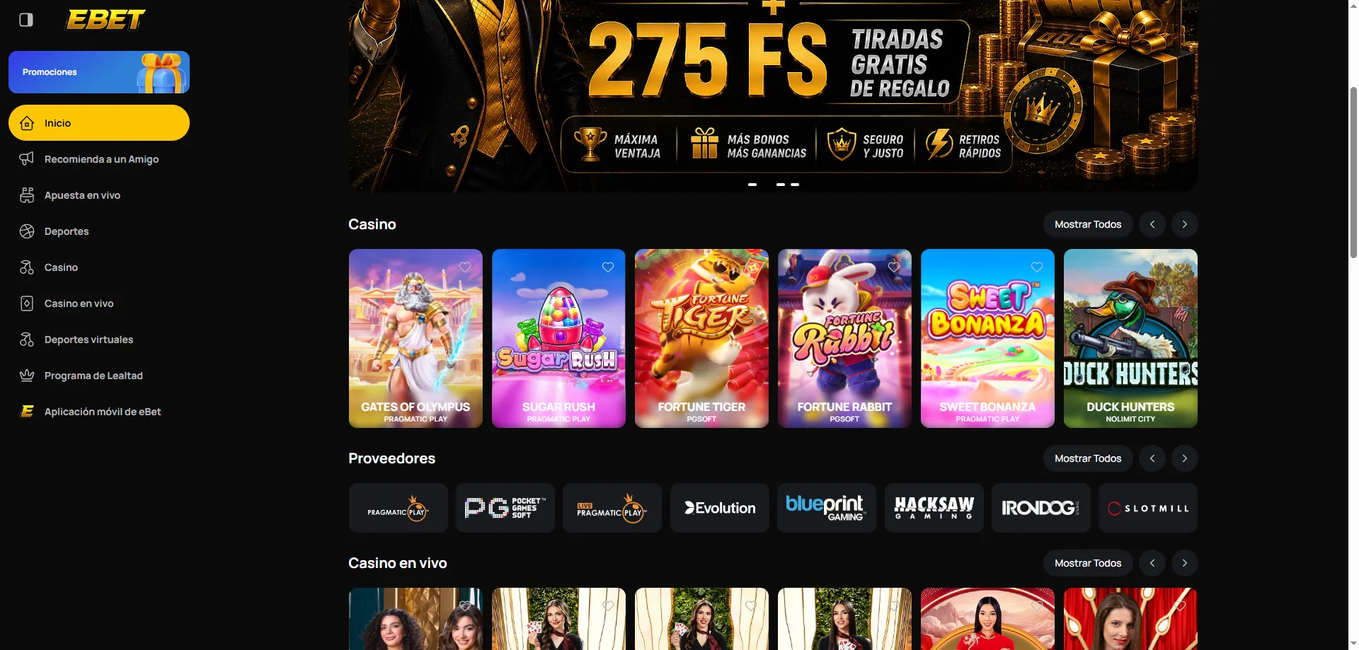 Tragamonedas online en eBet Casino &mdash; m&aacute;s de 5000 juegos disponibles